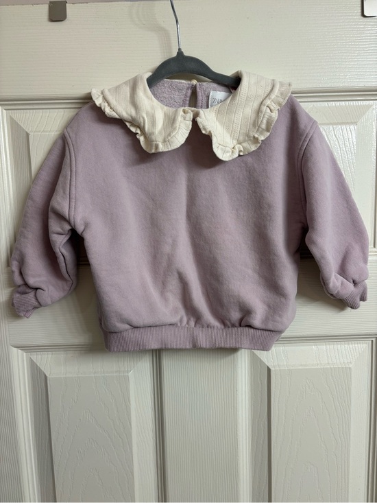 Zara Other - Zara Lavender Pullover Sweatshirt with Cream Ruffle Collar